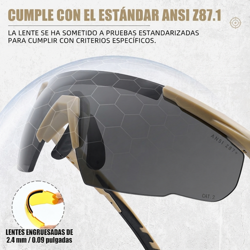 Kit de Gafas Tácticas y de Seguridad Industrial ANSI Z87+